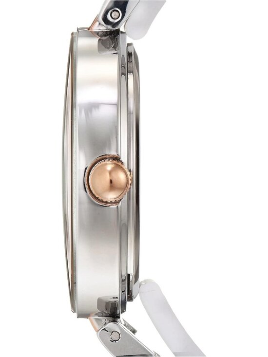 Anne Klein Women\'s Silver Rose Gold Analog Genuine Diamond Dial Bracelet Watch